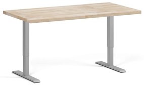 Výškovo nastaviteľný pracovný stôl do dielne, 2 motory, 1500 x 800 x 760-1230 mm, sivá podnož