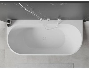 Mexen Oval+, voľne stojaca vaňa ku stene 170 x 80 cm, biela lesklá, biely prepad, 52681708000-20