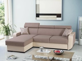 Rohová sedačka Istar (hnedá + béžová) (L). Vlastná spoľahlivá doprava až k Vám domov. 630072