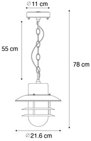 Priemyselné závesné svietidlo oceľ IP44 - Shell