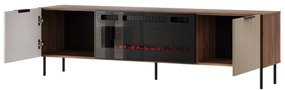 TV STOLÍK S ELEKTRICKÝM KRBOM FLORENCE WARMSKÝ ORECH / KAŠMÍR 180 cm
