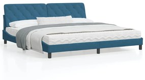 Rám postele s čelom modrý 200x200 cm zamat 3207945