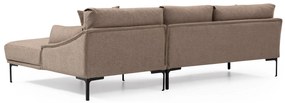 Dizajnová rohová sedačka Pallavi 255 cm hnedá - pravá