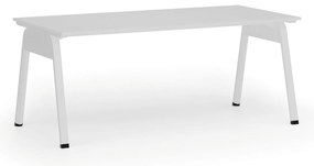 Kancelársky stôl PRIMO GAMMA, 180x90 cm, biela podnož, biela