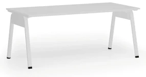 Kancelársky stôl PRIMO GAMMA, 180x90 cm, biela podnož, biela