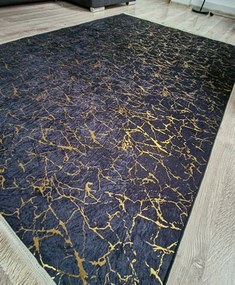 Moderný koberec Parys v čierno-zlatom prevedení | nízky vlas Rozmer: 200x300 cm