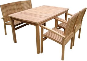 DEOKORK Záhradná teaková zostava HARMONY 1+4+1