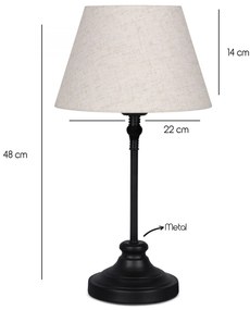 Stolní lampa Milos černá/krémová