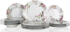 Súprava tanierov (18 dielov) Beauty, kvetinový vzor%