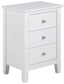 Biely nočný stolík s 3 zásuvkami Actona Linnea