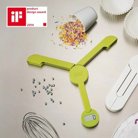 Biela skladacia digitálna kuchynská váha Joseph Joseph TriScale