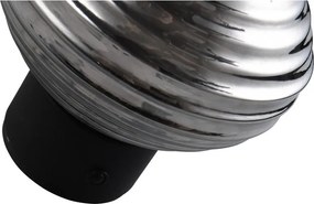 Tmavosivé sklenené LED nástenné svietidlo na USB ø 15,5 cm Earl – Reality