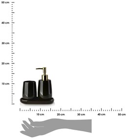 Sada kúpeľňových doplnkov Cristie, čierna/so zlatými prvkami