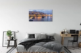 Obraz plexi Mesto nočná mora loď 100x50 cm