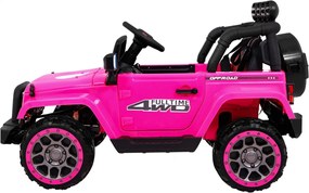 Ramiz Terénne auto Full Time 4WD pre deti Ružové + pohon 4x4 + diaľkové ovládanie + LED audio + úložný priestor