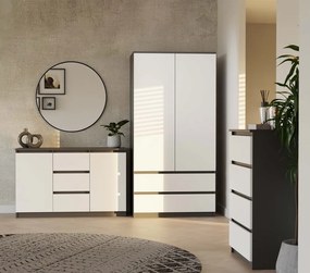 Komoda Malwa 2D3S 120 cm antracit/bílá