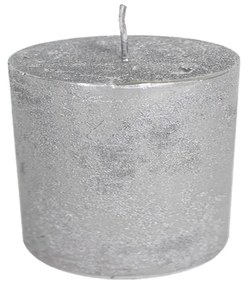 Strieborná nevonná sviečka L valec - 10 * 10 * 10cm