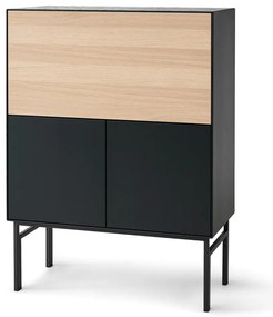 Čierna vinotéka v dekore duba 91x111 cm Edge - Hammel Furniture