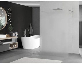 Mexen Kioto, priechodná sprchová zástena 110 x 200 cm, 8mm sklo námraza, 2x chrómová stabilizačná rozpera, 800-110-002-01-30