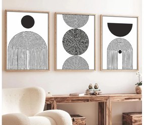 Asir SADA 3x Obraz vo fotorámčeku 50x70 cm čierna/biela 693BSE1343