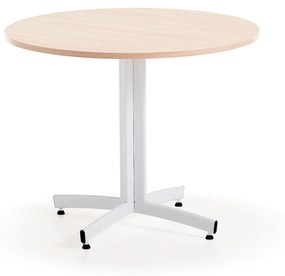 Okrúhly stôl SANNA, Ø900x720 mm, biela/breza