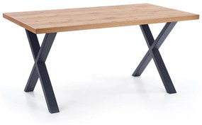 Rozkladací jedálenský stôl Xavier - dub svetlý / čierna