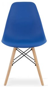 Set troch jedálenských stoličiek OSAKA modré (hnedé nohy) 3ks