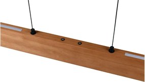 LED závesné svietidlo v prírodnej farbe s dreveným tienidlom Edgewood – Trio