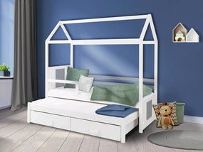 Detská dvojosobová posteľ so zábranou Maranka II 80, Farby:: biela / sivá