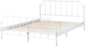Kovová posteľ 160 x 200 cm biela MAURESSAC Beliani