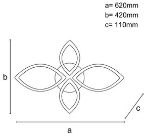 LED Stmievateľný prisadený luster LED/95W/230V 3000-6500K + diaľkové ovládanie