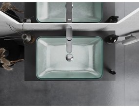 Mexen Megan, sklenené umývadlo na dosku 56 x 36 x 11 cm, strieborná, 24135611