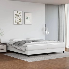 Boxspring posteľ s matracom biela 200x200 cm umelá koža 3144280