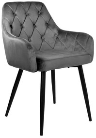 Jedálenská stolička ATLANTA zamatová, grafitová