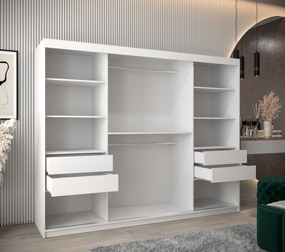 Šatníková skriňa 250 cm Rosaria (biela). Akcia -20%. Vlastná spoľahlivá doprava až k Vám domov. 1126309