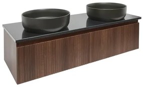 Kúpeľňová skrinka pod umývadlo SAT Evolution 118x30x44,8 cm matný orech SATEVO120NAZ, 1 ks