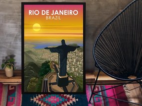 Poster Rio de Janeiro - Poster 50x70cm + čierny rám (71,8€)