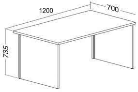Stôl ProOffice A 70 x 120 cm, buk