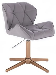 LuxuryForm DESIGN Stolička MILANO na zlatom kríži - sivá