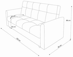 Rozkládací čalouněná pohovka LENTO, 216x95x87, itaka 15