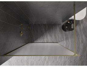 Mexen Kioto-F, sprchová zástena s rámom 70 x 202 cm, 8 mm sklo námraza, zlatý matný profil, 800-070-104-55-30