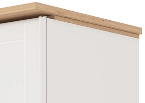 Skriňa s posuvnými dverami Lotta - biela/dub artisan