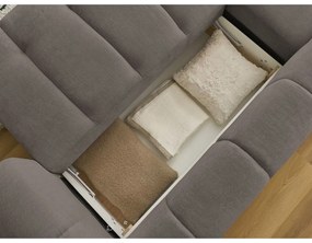 Taupe rozkladacia/s úložným priestorom rohová pohovka (ľavý roh/s leňoškou) Fuji – Bobochic Paris