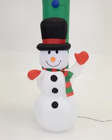 Nafukovací vianočný oblúk so Santa Clausom a snehuliakom 250 × 195 cm