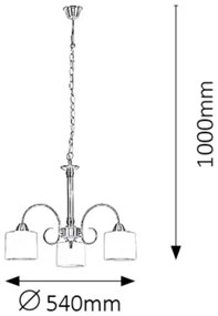 Rabalux 7275 - Luster EDITH 3xE27/60W/230V bronzová