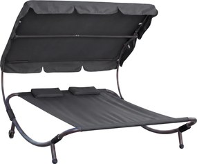 Relaxačné lehátko pre 2 osoby Craftfield Bahama,čierne