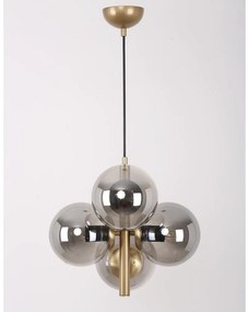 Sivé/v zlatej farbe závesné svietidlo so skleneným tienidlom ø 15 cm Forte – Squid Lighting