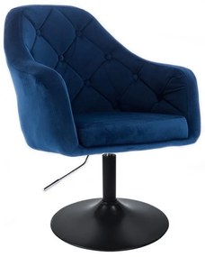 LuxuryForm DESIGN Kreslo ANDORA VELUR na čiernom tanieri - modré