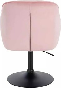 LuxuryForm DESIGN Stolička AVOLA VELUR na čiernom tanieri - svetlo ružová
