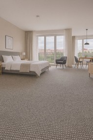 Spoltex, AKCIA: 115x135 cm Metrážny koberec Texas 23 šedobéžový, šíře, šedá, filc, chodba / predsieň